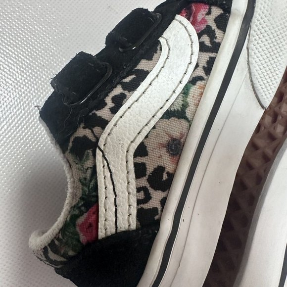 Vans Off The Wall Shoes Girls Toddler 3.5 Suede Cheetah Floral Print Sneakers - Picture 6 of 10